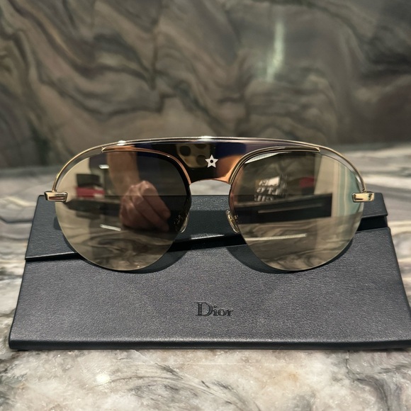 DIOR UNISEX Aviators ➡️NEW!! $695! Gold Aviators UNISEX Sunglasses AUTHENTIC! - Picture 3 of 14